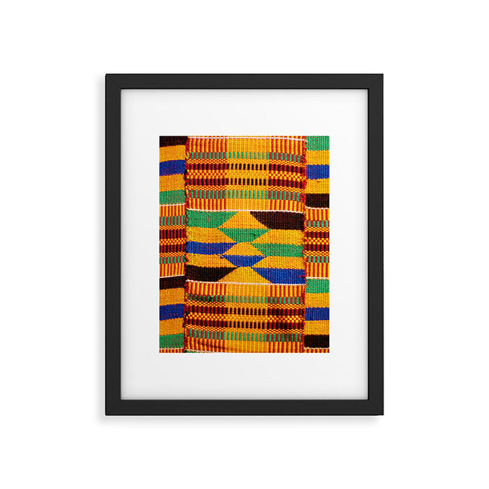 Kente Cloth Pattern Traditional African Framed Art Print Gallery Image 1