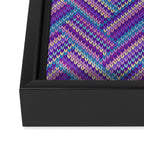 Knitted Textured Pattern Purple Framed Canvas Print Gallery Image 3
