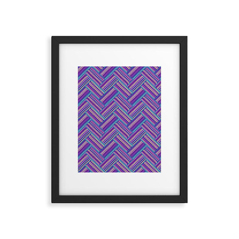 Knitted Textured Pattern Purple Framed Art Print Gallery Image 6