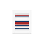 Striped Modern Classic Red White Blue Art Print Gallery Image 1