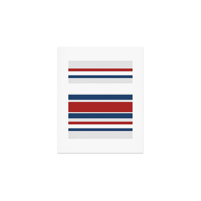 Striped Modern Classic Red White Blue Art Print Gallery Image 1
