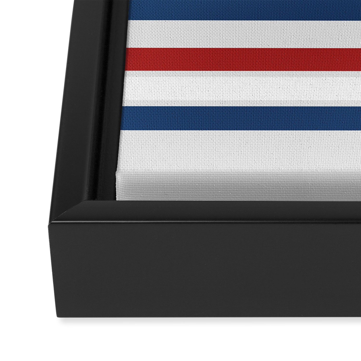 Striped Modern Classic Red White Blue Framed Canvas Print Gallery Image 3