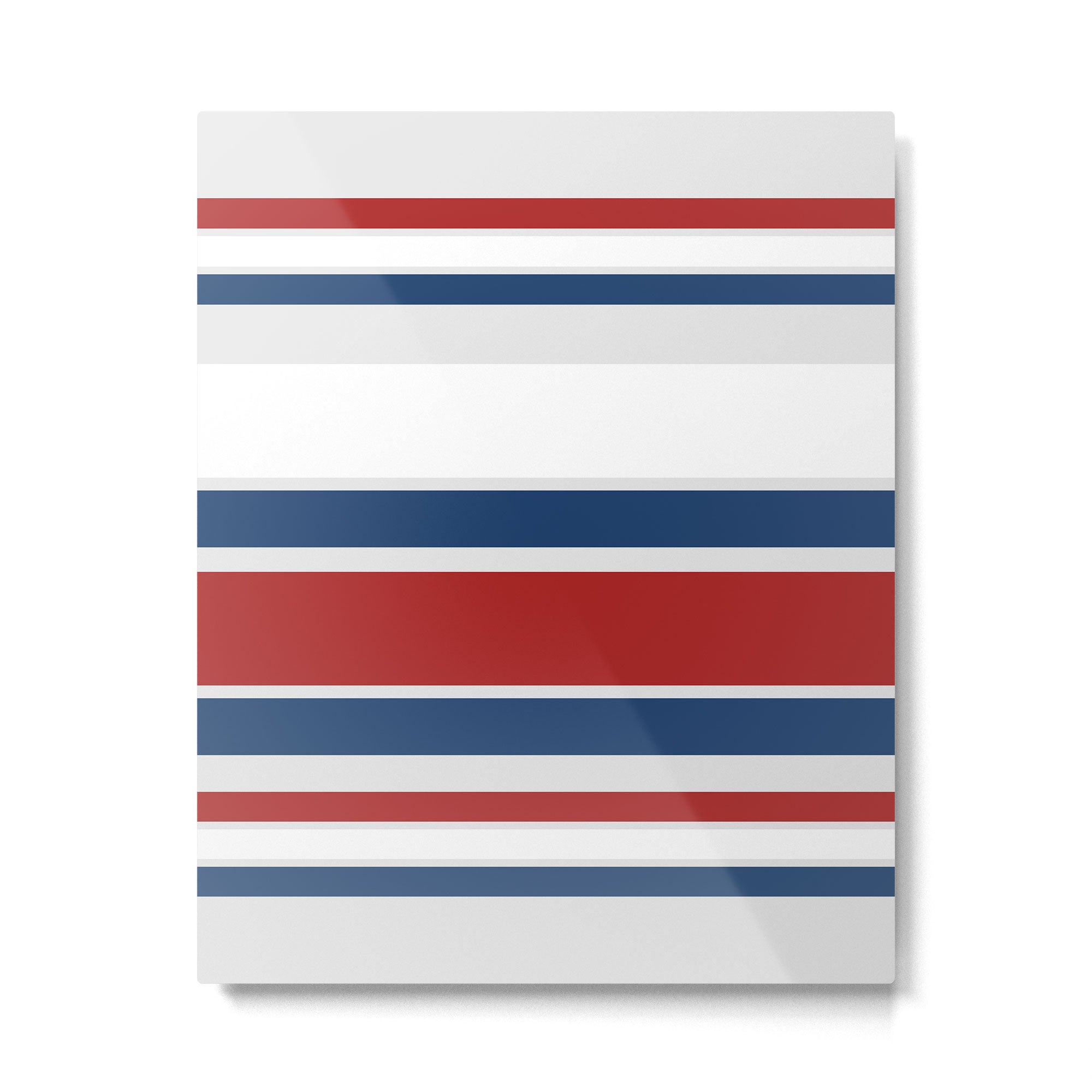 Striped Modern Classic Red White Blue Metal Print Gallery Image 6