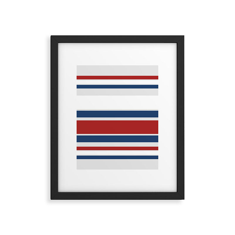 Striped Modern Classic Red White Blue Framed Art Print Gallery Image 6