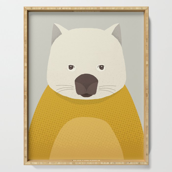 Whimsy Wombat, Animal Portrait Serving Tray Gallery Image 1