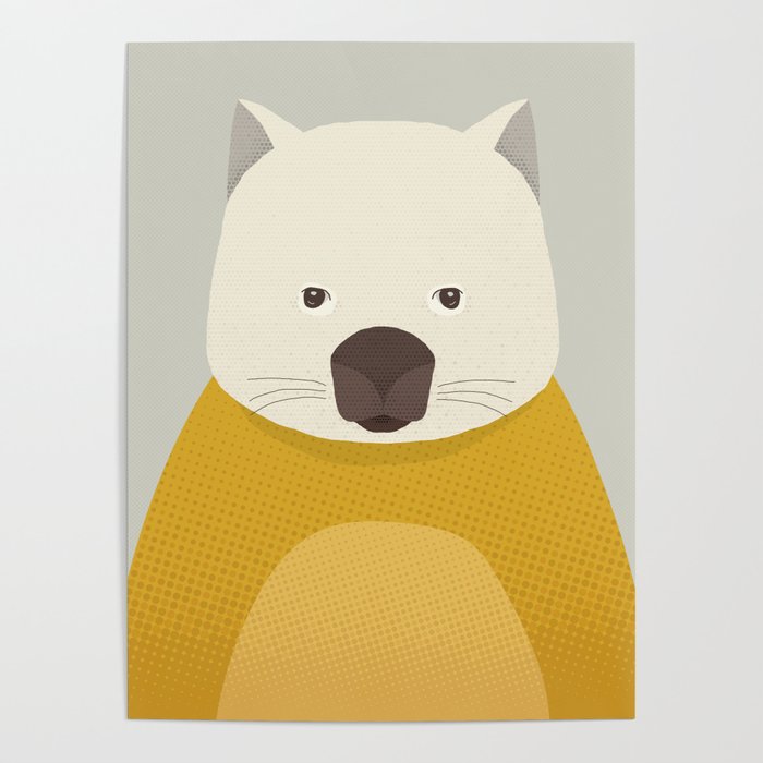 Whimsy Wombat, Animal Portrait Poster Gallery Image 4