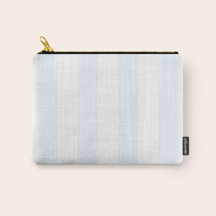 Alice Blue and White Cabana Tent Stripes Carry All Pouch Gallery Image 1