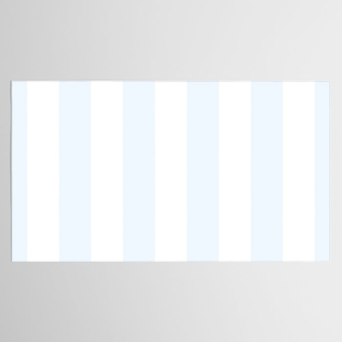 Alice Blue and White Cabana Tent Stripes Tablecloth Gallery Image 2