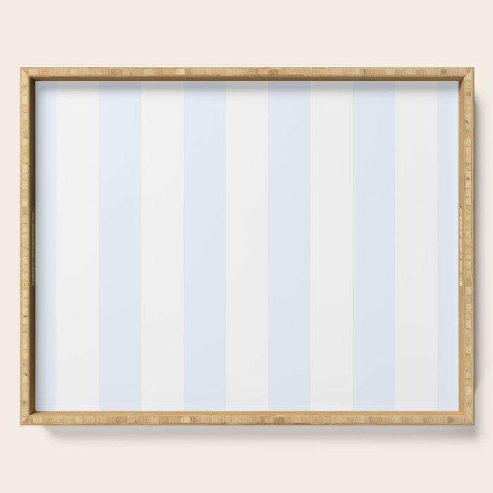 Alice Blue and White Cabana Tent Stripes Serving Tray Gallery Image 1
