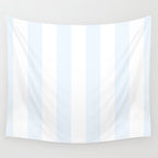 Alice Blue and White Cabana Tent Stripes Wall Tapestry Gallery Image 4