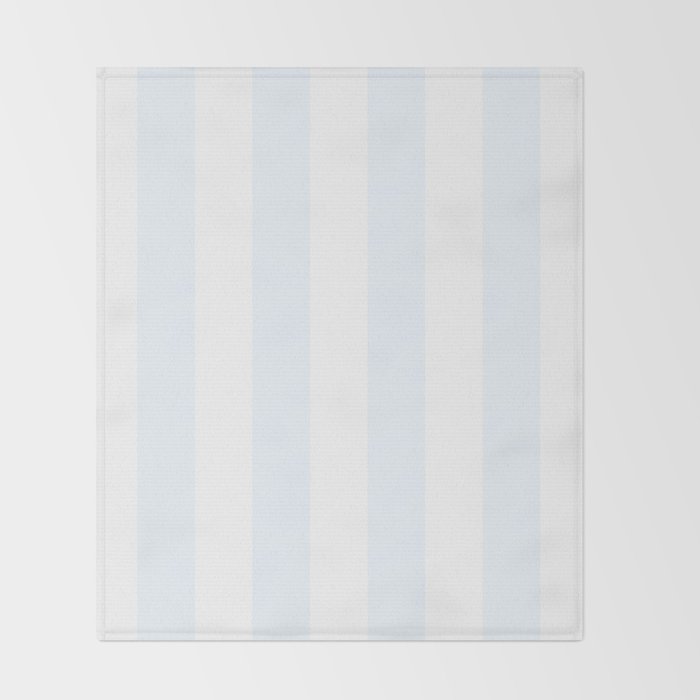 Alice Blue and White Cabana Tent Stripes Throw Blanket Gallery Image 2