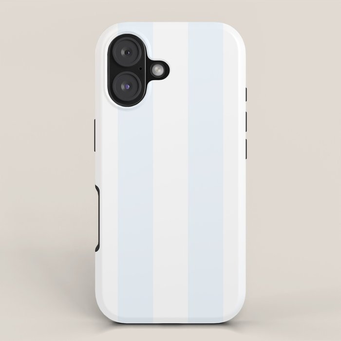 Alice Blue and White Cabana Tent Stripes iPhone Case Gallery Image 1