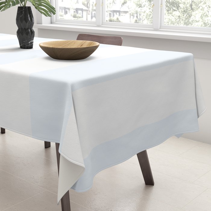 Alice Blue and White Cabana Tent Stripes Tablecloth Gallery Image 3