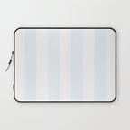 Alice Blue and White Cabana Tent Stripes Laptop Sleeve Gallery Image 1