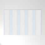Alice Blue and White Cabana Tent Stripes Welcome Mat Gallery Image 1