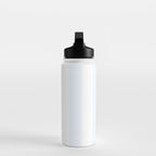 Alice Blue and White Cabana Tent Stripes Water Bottle Gallery Image 3