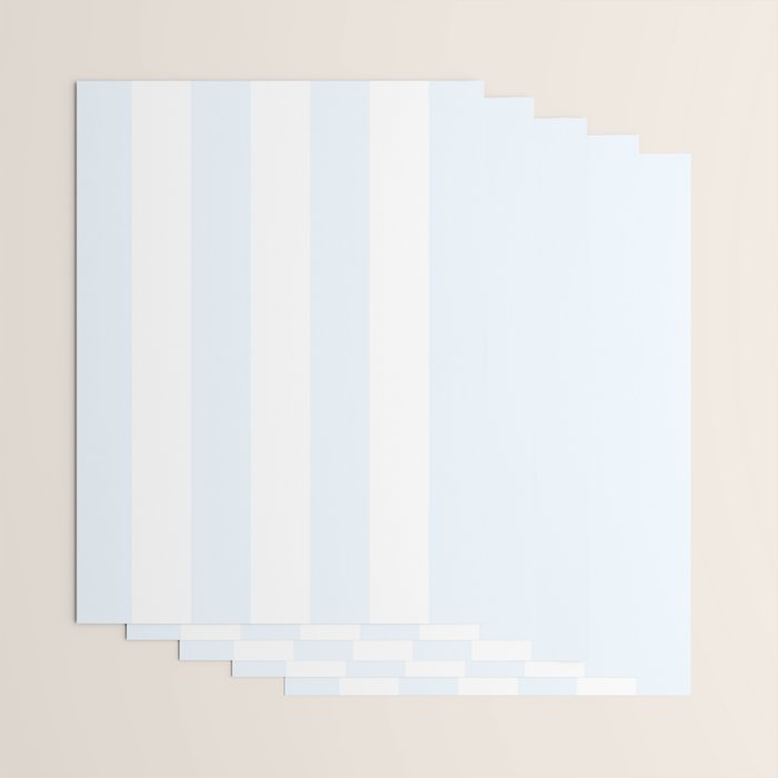 Alice Blue and White Cabana Tent Stripes Wrapping Paper Gallery Image 3