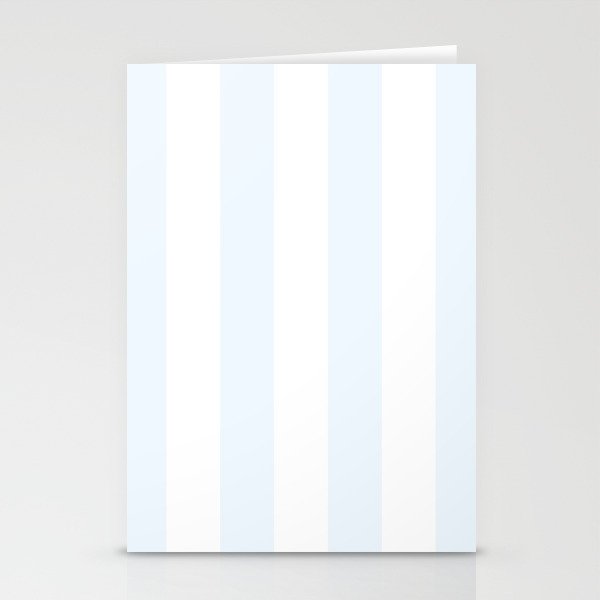 Alice Blue and White Cabana Tent Stripes Stationery Card Gallery Image 1