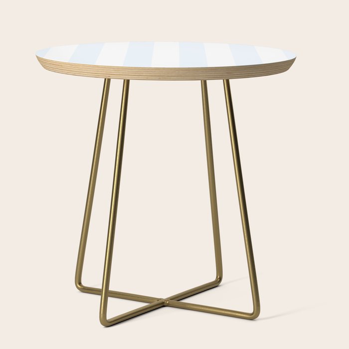Alice Blue and White Cabana Tent Stripes Side Table Gallery Image 1