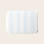 Alice Blue and White Cabana Tent Stripes Bath Mat Gallery Image 1