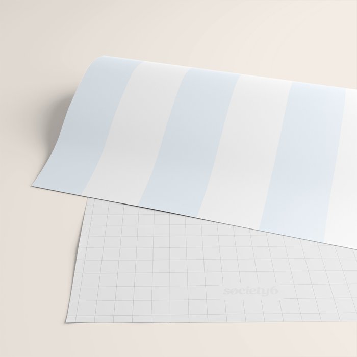 Alice Blue and White Cabana Tent Stripes Wrapping Paper Gallery Image 2