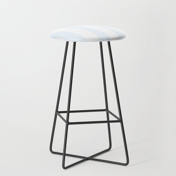 Alice Blue and White Cabana Tent Stripes Stool Gallery Image 1