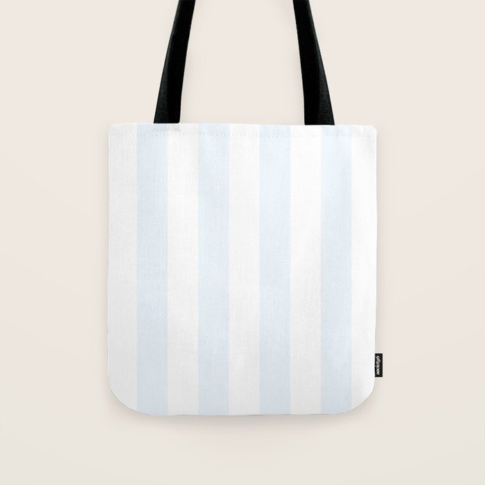 Alice Blue and White Cabana Tent Stripes Tote Bag Gallery Image 1