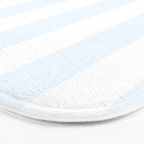 Alice Blue and White Cabana Tent Stripes Bath Mat Gallery Image 3