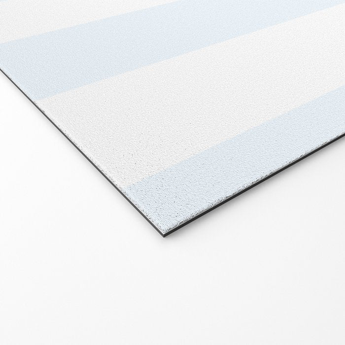 Alice Blue and White Cabana Tent Stripes Welcome Mat Gallery Image 2