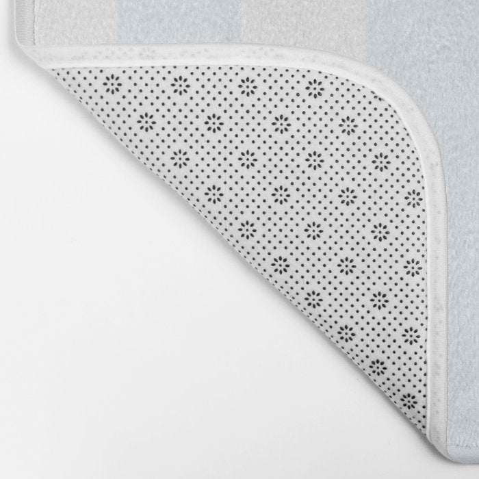 Alice Blue and White Cabana Tent Stripes Bath Mat Gallery Image 2