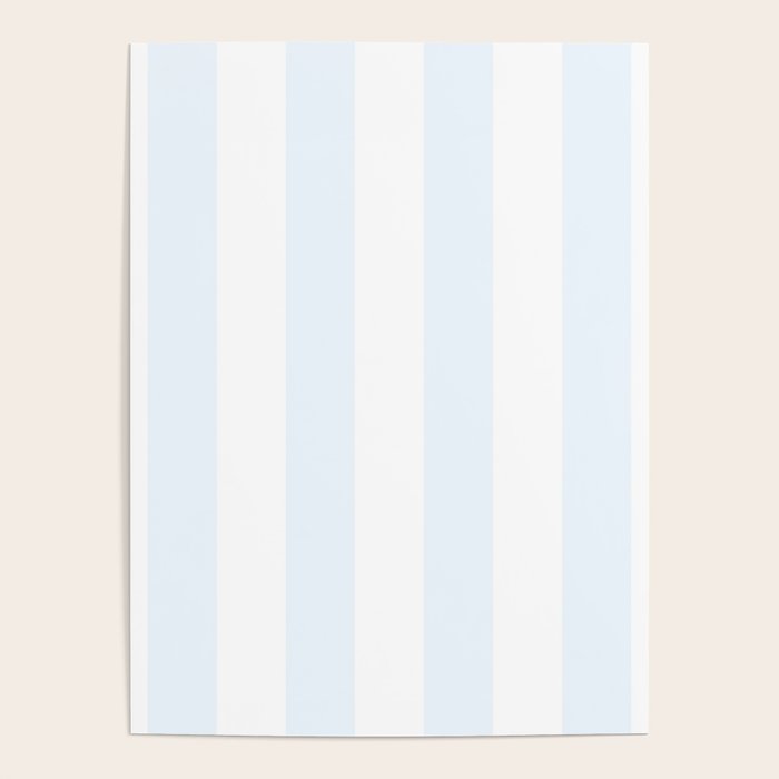 Alice Blue and White Cabana Tent Stripes Poster Gallery Image 4
