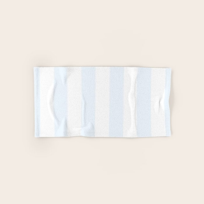 Alice Blue and White Cabana Tent Stripes Towels Gallery Image 1