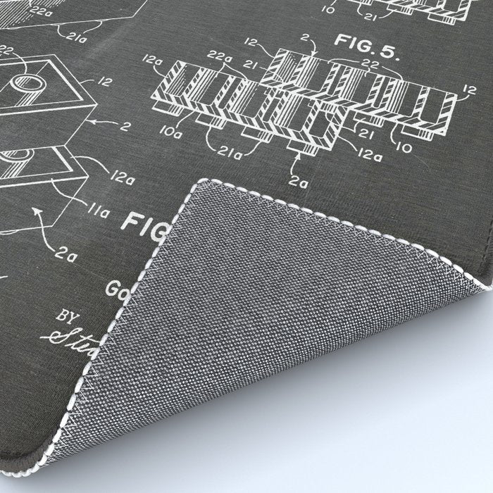 Legos Patent - Legos Brick Art - Black Chalkboard Rug Gallery Image 4