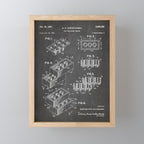 Legos Patent - Legos Brick Art - Black Chalkboard Mini Art Print Gallery Image 1