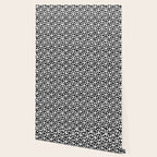 Black and white checkered floral pattern art Wallpaper Gallery Image 2