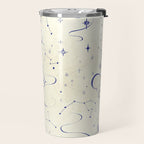 White and dark blue mystical starry night Travel Mug Gallery Image 2