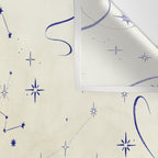 White and dark blue mystical starry night Wall Tapestry Gallery Image 3