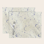 White and dark blue mystical starry night Placemat Gallery Image 1