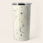 White and dark blue mystical starry night Travel Mug Gallery Image 1