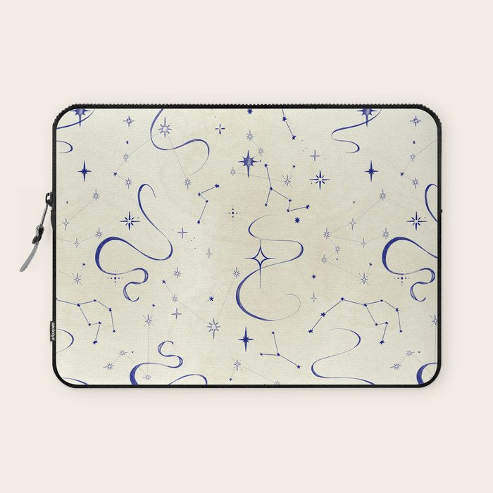White and dark blue mystical starry night Laptop Sleeve Gallery Image 1