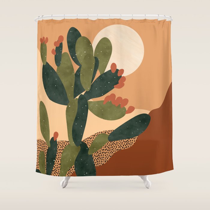 Prickly Pear Cactus Shower Curtain Gallery Image 1