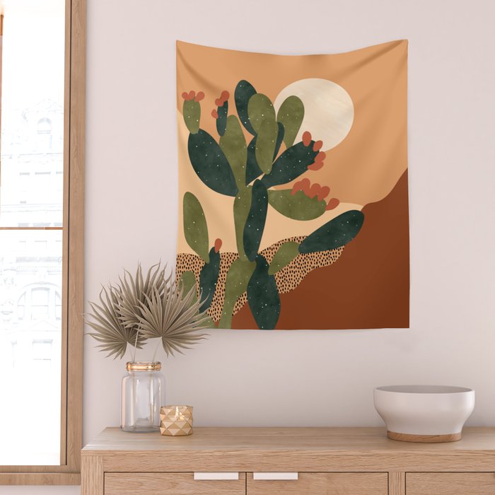 Prickly Pear Cactus Wall Tapestry Gallery Image 2
