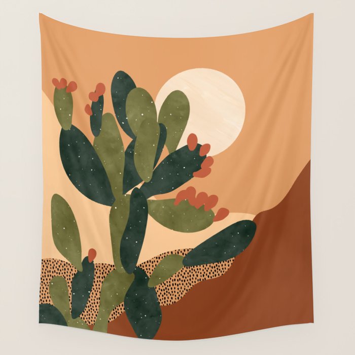 Prickly Pear Cactus Wall Tapestry Gallery Image 4