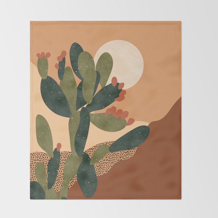 Prickly Pear Cactus Throw Blanket Gallery Image 2