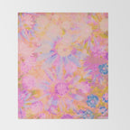 far out! pink floral tie dye Throw Blanket Gallery Image 2