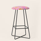 far out! pink floral tie dye Stool Gallery Image 1