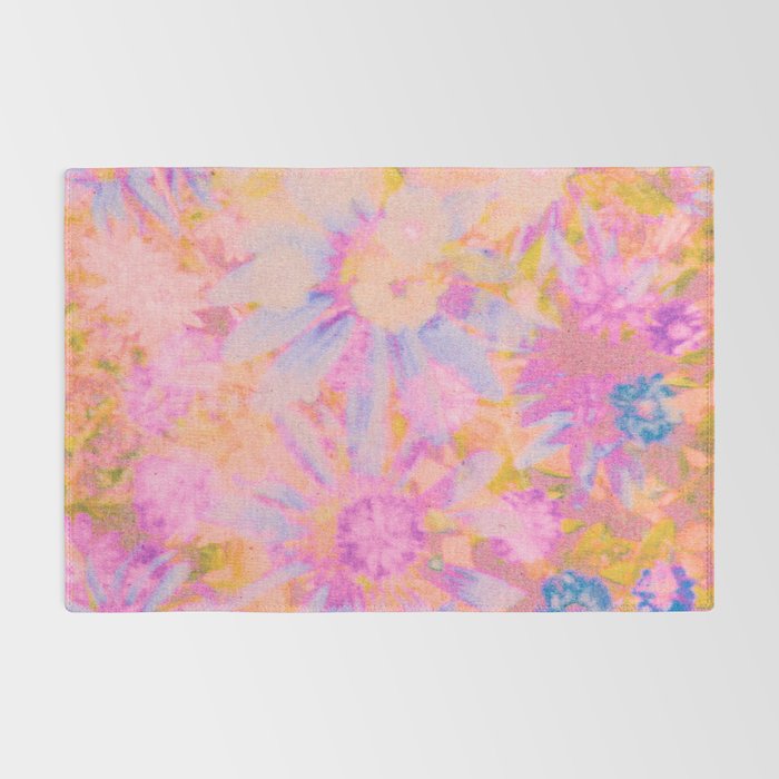 far out! pink floral tie dye Rug Gallery Image 2