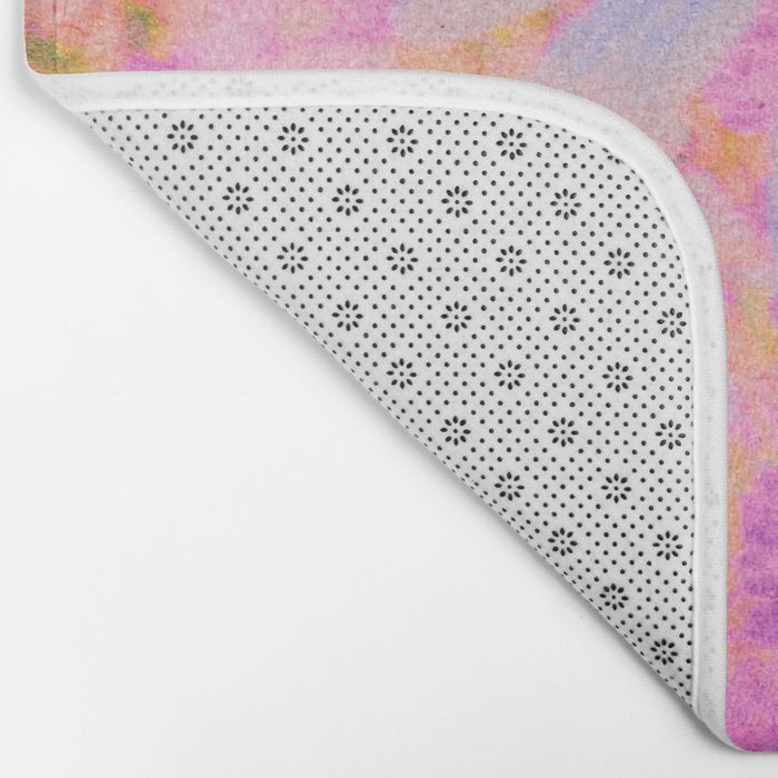 far out! pink floral tie dye Bath Mat Gallery Image 2