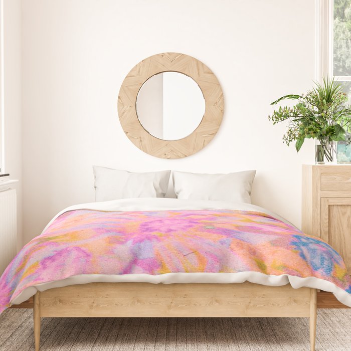 far out! pink floral tie dye Duvet Cover Gallery Image 3