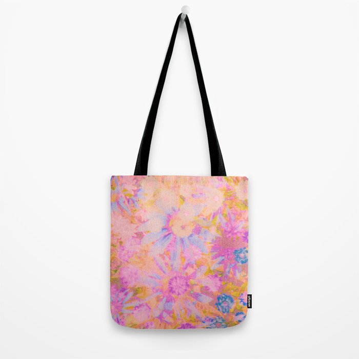 far out! pink floral tie dye Tote Bag Gallery Image 2